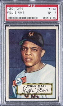 1952 Topps #261 Willie Mays - PSA NM 7 - First Topps Card!